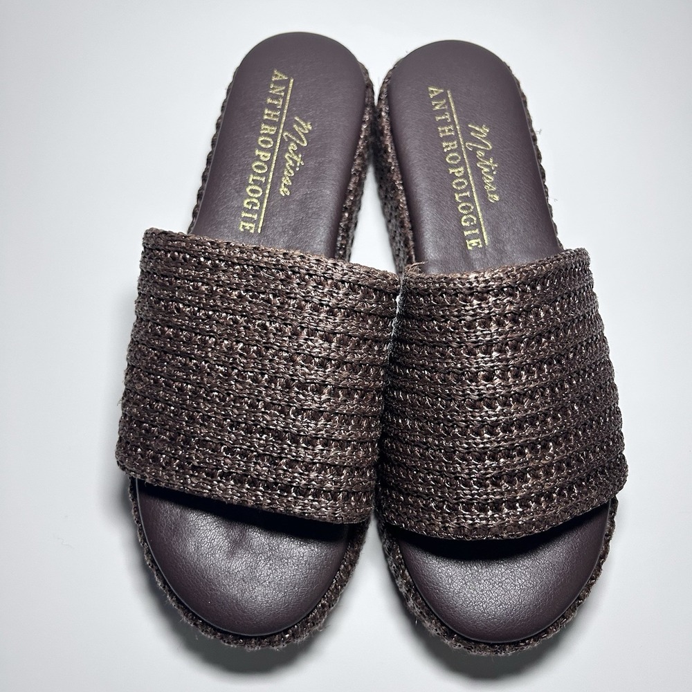 Y2K Matisse Montego By Anthropologie Brown Platform Slides Women's 7M - Picture 3 of 6
